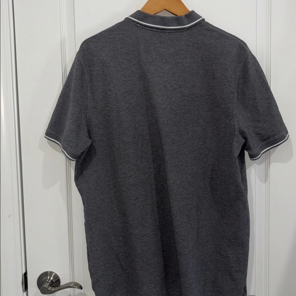 Banana Republic Charcoal Polo Shirt with white accent on sleeves standard fit XL